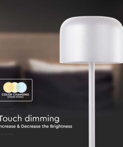 Επιτραπέζιο Φωτιστικό γραφείου LED 1.5W επαναφορτιζόμενο Λευκού Χρώματος dimmable IP54 V-TAC – 10449
