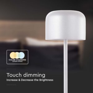 Επιτραπέζιο Φωτιστικό γραφείου LED 1.5W επαναφορτιζόμενο Λευκού Χρώματος dimmable IP54 V-TAC – 10449