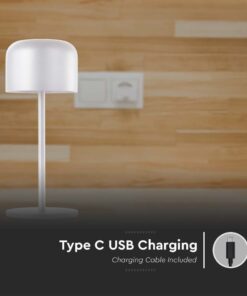 Επιτραπέζιο Φωτιστικό γραφείου LED 1.5W επαναφορτιζόμενο Λευκού Χρώματος dimmable IP54 V-TAC – 10449
