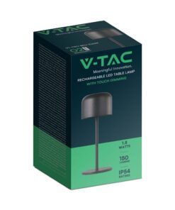 Επιτραπέζιο Φωτιστικό γραφείου LED 1.5W επαναφορτιζόμενο Μαύρου Χρώματος dimmable IP54 V-TAC V-TAC – 10450