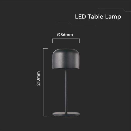 Επιτραπέζιο Φωτιστικό γραφείου LED 1.5W επαναφορτιζόμενο Μαύρου Χρώματος dimmable IP54 V-TAC V-TAC – 10450