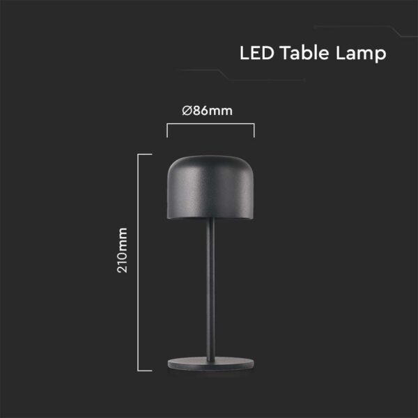 Επιτραπέζιο Φωτιστικό γραφείου LED 1.5W επαναφορτιζόμενο Μαύρου Χρώματος dimmable IP54 V-TAC V-TAC – 10450