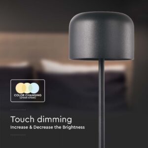 Επιτραπέζιο Φωτιστικό γραφείου LED 1.5W επαναφορτιζόμενο Μαύρου Χρώματος dimmable IP54 V-TAC V-TAC – 10450