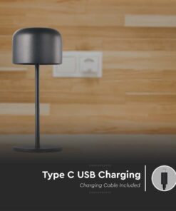 Επιτραπέζιο Φωτιστικό γραφείου LED 1.5W επαναφορτιζόμενο Μαύρου Χρώματος dimmable IP54 V-TAC V-TAC – 10450