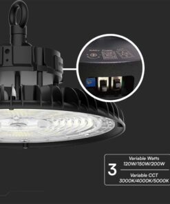 LED καμπάνα UFO SMD 200W 3 σε 1 με τροφοδοτικό Lifud 160lm/W V-TAC – 10467