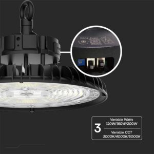 LED καμπάνα UFO SMD 200W 3 σε 1 με τροφοδοτικό Lifud 160lm/W V-TAC – 10467