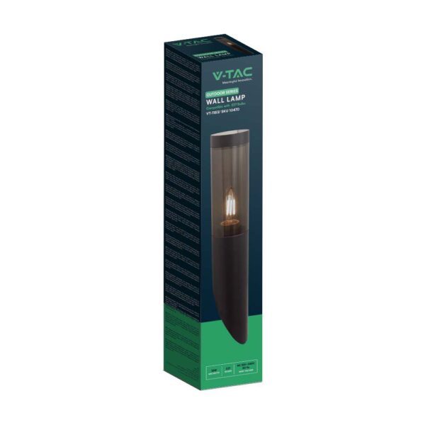 Επιτοίχιο φωτιστικό 1xE27 Μαύρου Χρώματος IP44 V-TAC – 10470