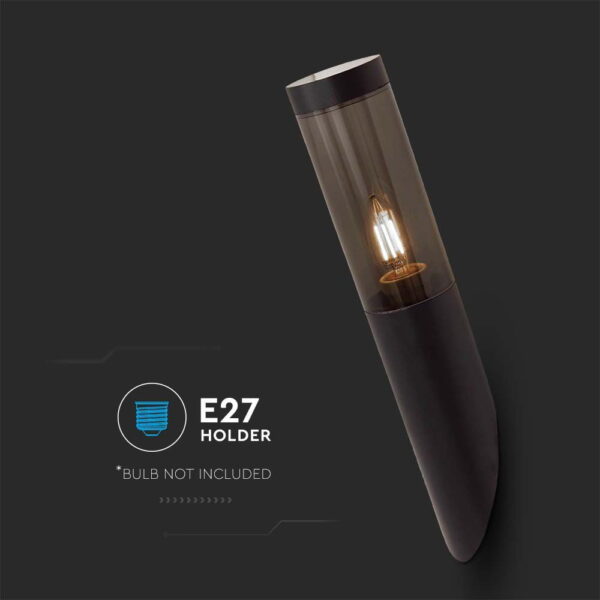 Επιτοίχιο φωτιστικό 1xE27 Μαύρου Χρώματος IP44 V-TAC – 10470
