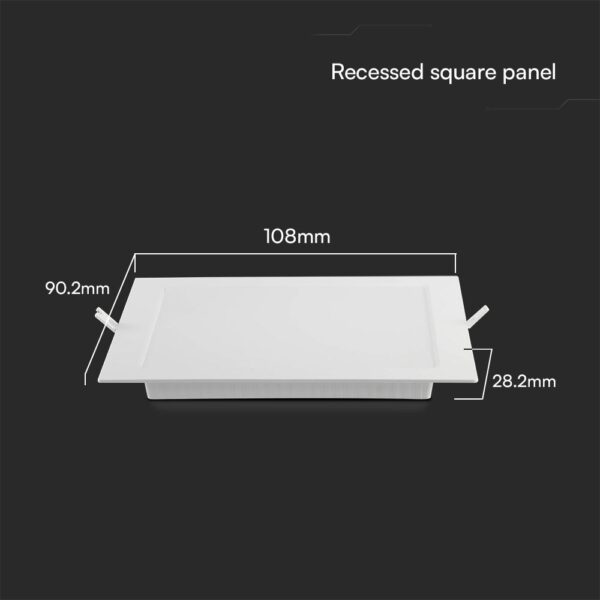 3W LED Panel V-TAC SAMSUNG Chip Χωνευτό Τετράγωνο 9x9cm 330lm 3000K V-TAC – 104771