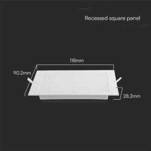 Panel Backlit χωνευτό LED 3W 6500K Λευκού Χρώματος V-TAC – 10497