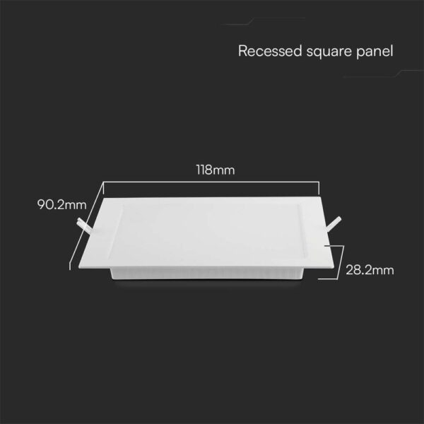 Panel Backlit χωνευτό LED 3W 6500K Λευκού Χρώματος V-TAC – 10497