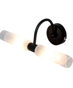 InLight Επιτοίχιο φωτιστικό από μαύρο μέταλλο και αμμοβολή γυαλί (1048-Μαύρο)