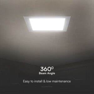 6W LED SAMSUNG Chip Panel Τετράγωνο 12x12cm Χωνευτό 660lm Θερμό 3000K VTAC – 104801