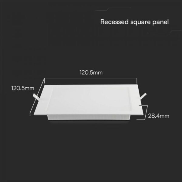 6W LED SAMSUNG Chip Panel Τετράγωνο 12x12cm Χωνευτό 660lm 4000K VTAC – 104811