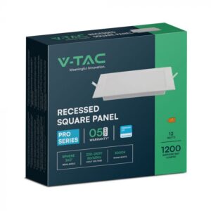 12W LED SAMSUNG Chip Panel Τετράγωνο 17x17cm Χωνευτό 1200lm 3000K VTAC – 104831