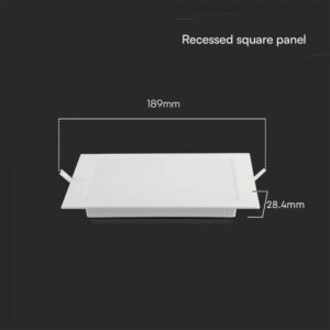 12W LED SAMSUNG Chip Panel Τετράγωνο 17x17cm Χωνευτό 1200lm 6500K VTAC – 104851
