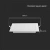 12W LED SAMSUNG Chip Panel Τετράγωνο 17x17cm Χωνευτό 1200lm 3000K VTAC – 104831