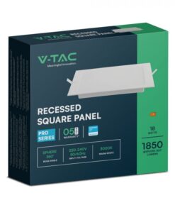 18W LED SAMSUNG Chip Panel Τετράγωνο Χωνευτό 1850lm 3000K VTAC – 104861