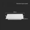 18W LED SAMSUNG Chip Panel Τετράγωνο Χωνευτό 1850lm 3000K VTAC – 104861