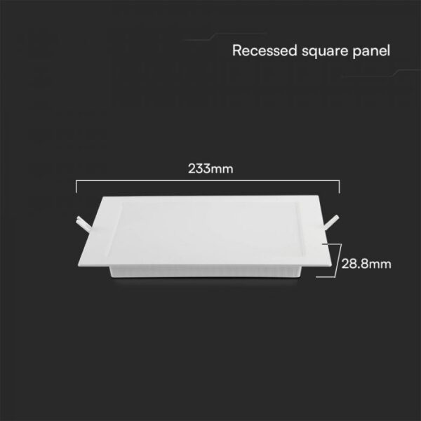 18W LED SAMSUNG Chip Panel Τετράγωνο Χωνευτό 1980lm 4000K VTAC – 104871