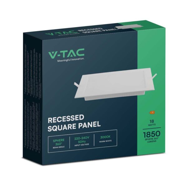 Panel Backlit Χωνευτό LED 18W 6500K Λευκού Χρώματος V-TAC – 10488