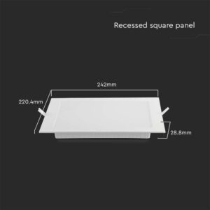 Panel Backlit Χωνευτό LED 18W 6500K Λευκού Χρώματος V-TAC – 10488