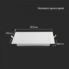 24W LED SAMSUNG Chip Panel Τετράγωνο 30x30cm Χωνευτό 2500lm Θερμό 3000K VTAC – 104891