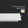 24W LED SAMSUNG Chip Panel Τετράγωνο 30x30cm Χωνευτό 2500lm Θερμό 3000K VTAC – 104891