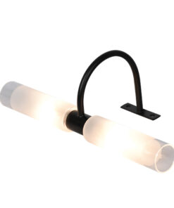 InLight Επιτοίχιο φωτιστικό από μαύρο μέταλλο και αμμοβολή γυαλί (1049-Μαύρο)