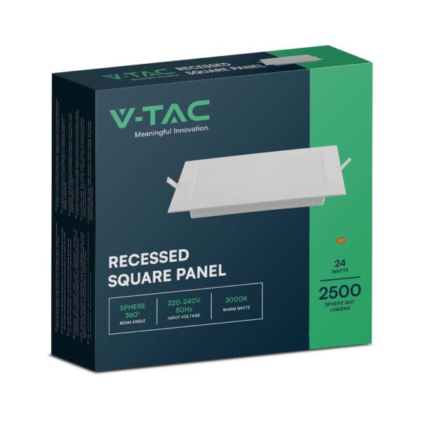 Χωνευτό Panel Backlit LED 3W 3000K Λευκού Χρώματος V-TAC – 10477
