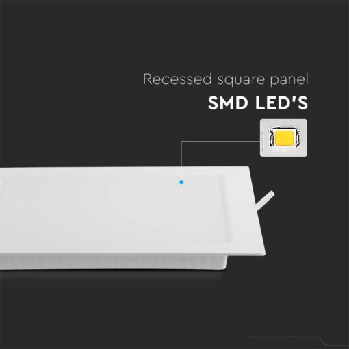 Χωνευτό Panel Backlit LED 3W 3000K Λευκού Χρώματος V-TAC – 10477