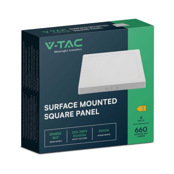 Mini panel επιφανειακό backlit LED 6W 3000K Λευκού Χρώματος V-TAC – 10492