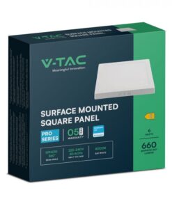 6W LED SAMSUNG Chip Panel Τετράγωνο 12x12cm Επιφανειακό 660lm 4000K VTAC – 104931