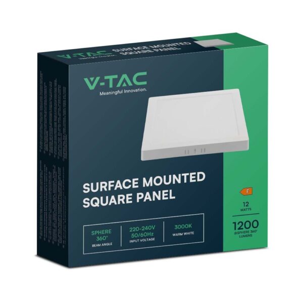 Mini Panel Backlit LED 12W 3000K Λευκού Χρώματος V-TAC – 10495