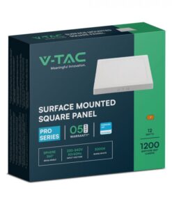 12W LED SAMSUNG Chip Panel Τετράγωνο 17x17cm Επιφανειακό 1200lm Θερμό 3000K VTAC – 104951