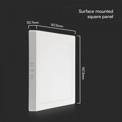 12W LED SAMSUNG Chip Panel Τετράγωνο 17x17cm Επιφανειακό 1200lm Θερμό 3000K VTAC – 104951