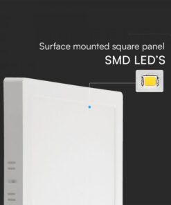 12W LED SAMSUNG Chip Panel Τετράγωνο 17x17cm Επιφανειακό 1200lm Θερμό 3000K VTAC – 104951