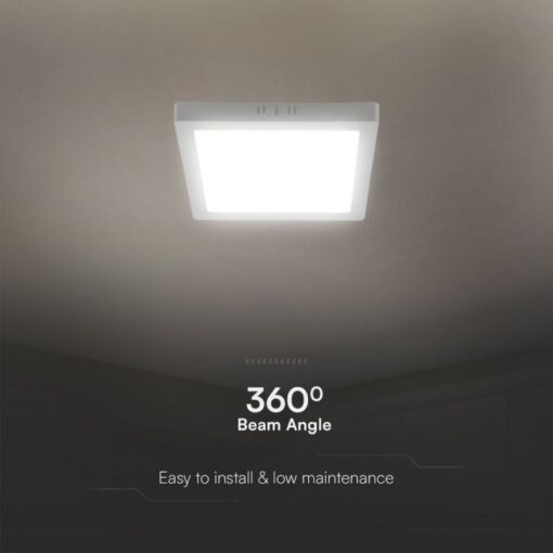 12W LED SAMSUNG Chip Panel Τετράγωνο 17x17cm Επιφανειακό 1200lm Θερμό 3000K VTAC – 104951