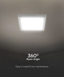 12W LED SAMSUNG Chip Panel Τετράγωνο 17x17cm Επιφανειακό 1200lm 4000K VTAC – 104961