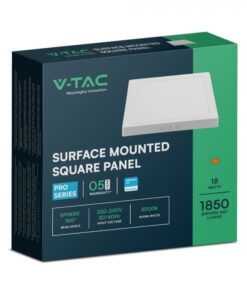 18W LED SAMSUNG Chip Panel Τετράγωνο Επιφανειακό 1850lm 3000K VTAC – 104981
