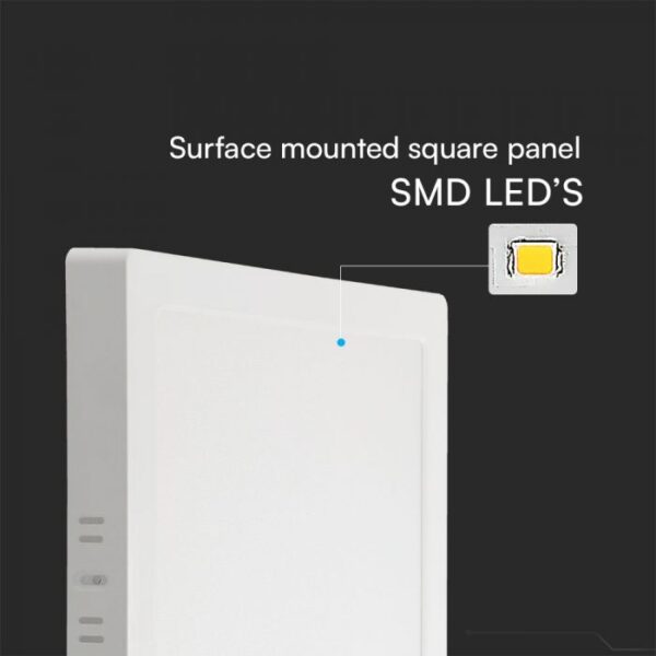 18W LED SAMSUNG Chip Panel Τετράγωνο Επιφανειακό 1980lm 4000K VTAC – 104991