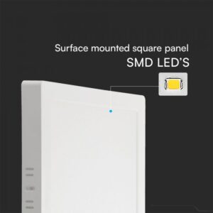 18W LED SAMSUNG Chip Panel Τετράγωνο Επιφανειακό 1980lm 6500K VTAC-105001