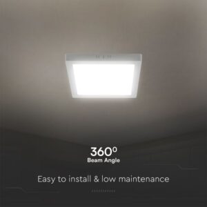 18W LED SAMSUNG Chip Panel Τετράγωνο Επιφανειακό 1980lm 6500K VTAC-105001
