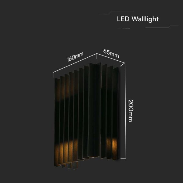 Επιτοίχιο Φωτιστικό Εξωτερικού Χώρου LED 12W 3000K IP65 Μαύρου Χρώματος V-TAC – 10559
