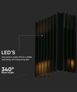 Επιτοίχιο Φωτιστικό Εξωτερικού Χώρου LED 12W 3000K IP65 Μαύρου Χρώματος V-TAC – 10559