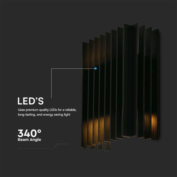 Επιτοίχιο Φωτιστικό Εξωτερικού Χώρου LED 12W 3000K IP65 Μαύρου Χρώματος V-TAC – 10559