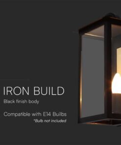 Επιτοίχιο Φωτιστικό Εξωτερικού Χώρου 1xE14 IP65 Μαύρου Χρώματος V-TAC – 10561