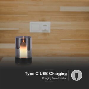 Φωτιστικό Γραφείου LED 2W Επαναφορτιζόμενο Dimmable Χρώματος Καπνού V-TAC – 10567