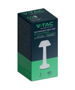 Φωτιστικό Γραφείου LED 1W Επαναφορτιζόμενο Dimmable Λευκού Χρώματος V-TAC – 10569