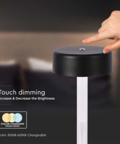 Φωτιστικό Γραφείου LED 3W Επαναφορτιζόμενο Μαύρου Χρώματος Dimmable V-TAC – 10570